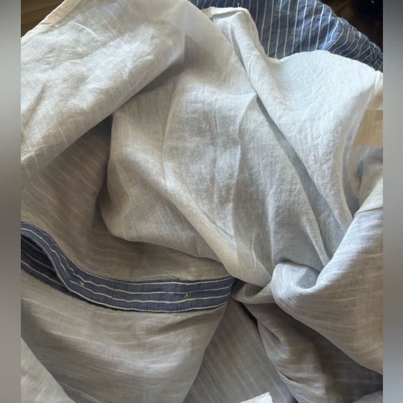 Blue and white stripe shirt dress - Picture 6 of 7